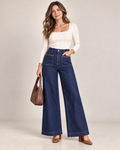 Damen Wide-Leg Jeans – Dunkelblau