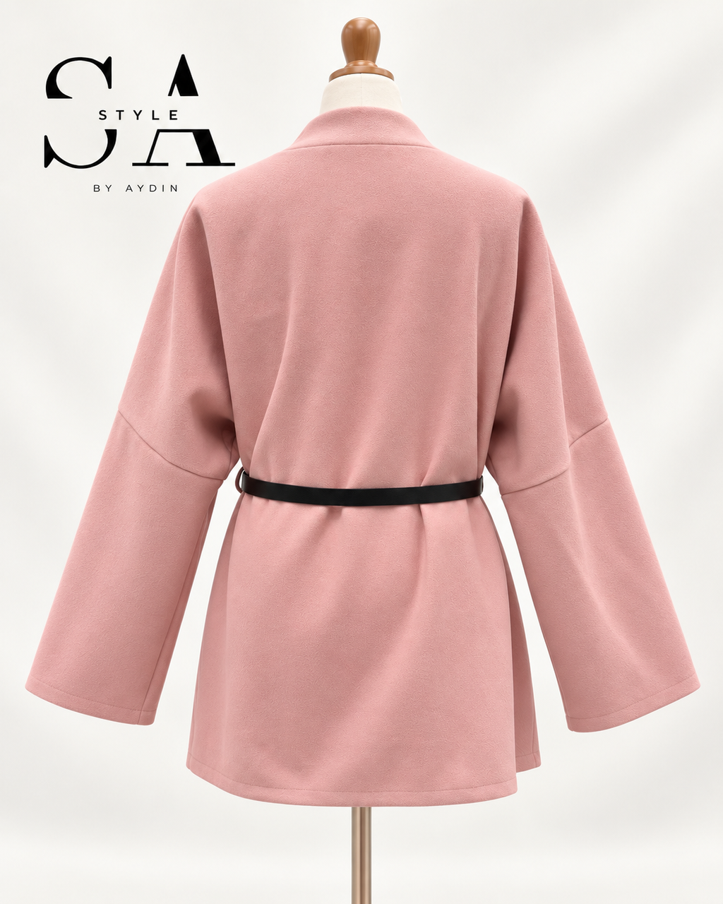 Rosa Kimono-Jacke mit Gürtel