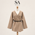 Beige Kimono-Jacke mit Gürtel
