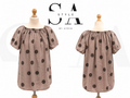 Oversize-Bluse mit Punkte-Print und Ballonärmeln