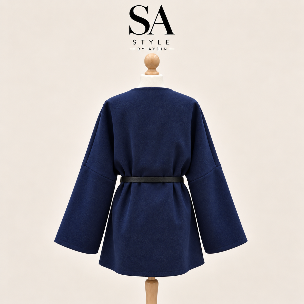 Marienen blau Kimono-Jacke mit Gürtel
