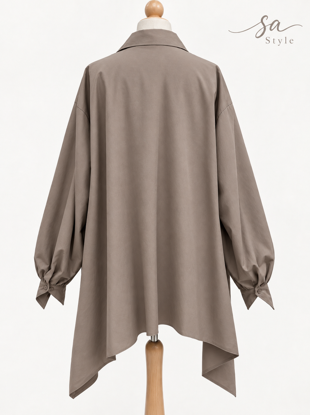 Oversize Bluse in Taupe – Made in Italy