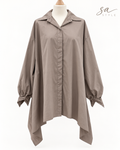 Oversize Bluse in Taupe – Made in Italy